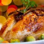 pic of a roast turkey and cranberry ready for serving