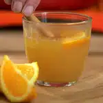 pic of non-alcoholic mulled wine - with a cinnamon stick