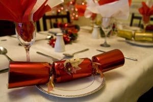 Christmas dinner table settings