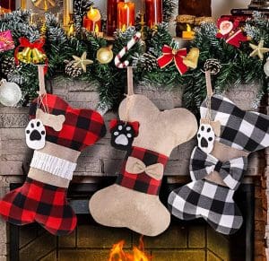 Bone-shaped Christmas stocking