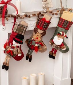 three christmas stockings characters