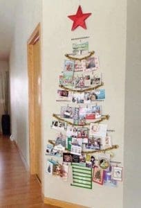 xmas card tree decoration