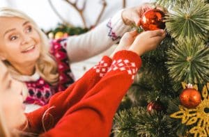 choosing an artificial Christmas tree