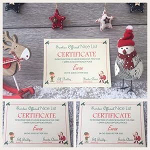 Ideas for Christmas Eve box fillers Santa nice certificate
