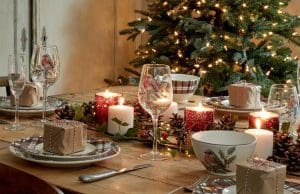 Christmas dinner table