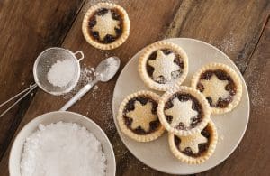 Plate of mince pies for mince pie ice cream
