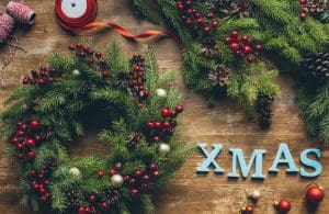 A festive wreath is part of the history of Christmas trees