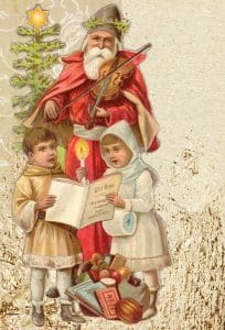 Pic of Father Christmas playing a violin - an early interpretation