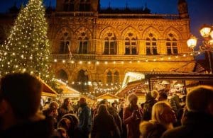 Pic of Chester Cathedral and the Chester Christmas market 