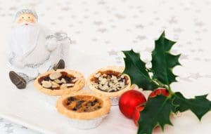 Pic of Santa, holly and mince pies