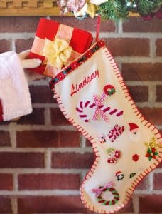 Pic of a personalised christmas stocking for gifts - Why personalised Christmas stockings are for you this year