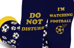 Pic of socks with a slogan to not disturb to illustrate an article about buying a Christmas sport gift