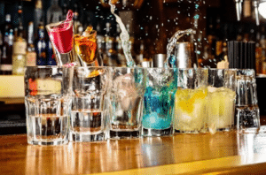 Pic of cocktail glasses made in a class for learning about cocktails to illustrate an article about thoughtful Christmas gifts