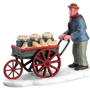 Lemax Caddington village Fresh baked goodies - a man pushing a trolley
