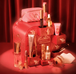 Charlotte Tilbury beauty advent calendar christmas co uk charlotte tilbury beauty advent calendar 2026 crimson and gold jewel-handled drawer chest