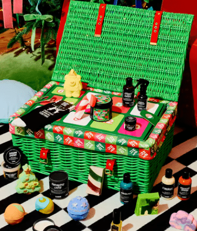 Lush advent calendar 2026 decorative keepsake basket open
