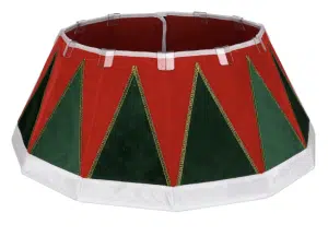 A stylish white, red, gold and green collar for a Christmas tree