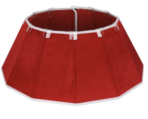 A stylish red Christmas tree skirt to protect the tree and add to the festive decor
